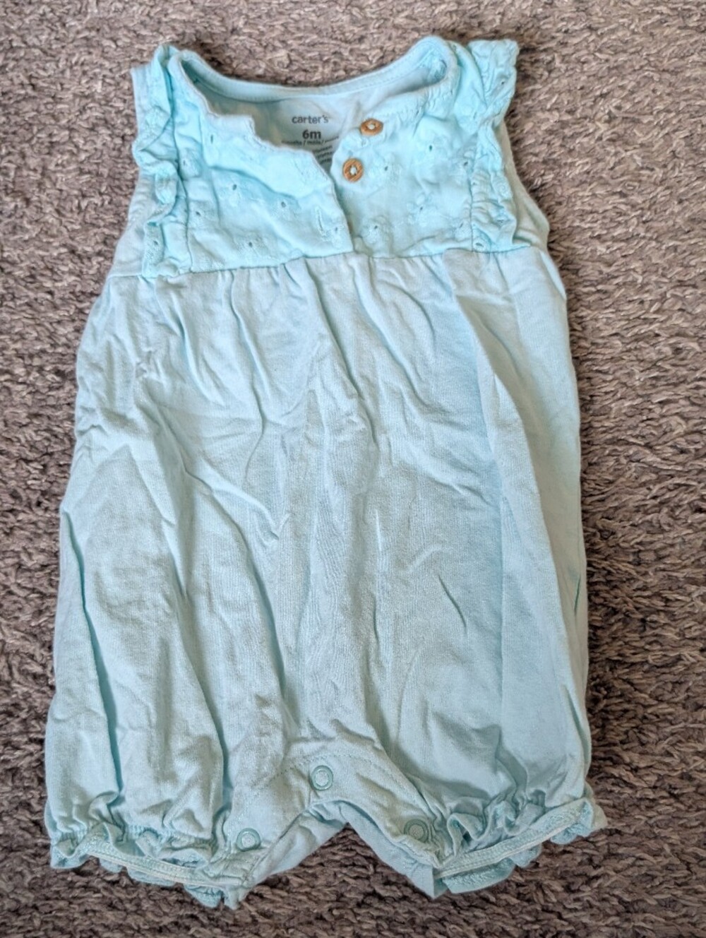 Carter's Light Blue Sleeveless Baby Romper